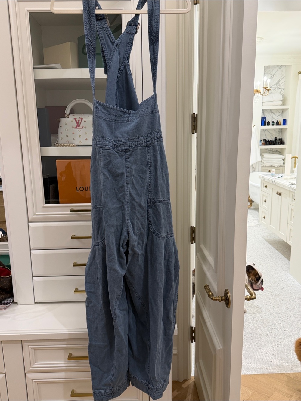 Free People Denim-Style Blue Overalls Jumpsuit
